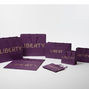 Liberty of London Shopping Bag - Purple &‎ Gold set of seven